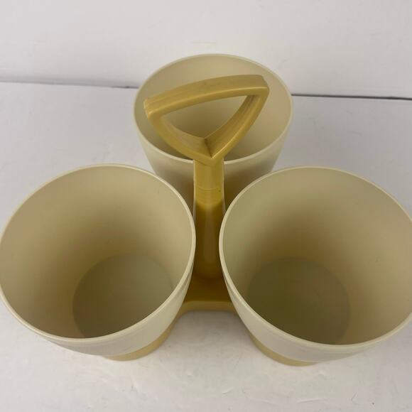 Vintage Tupperware Three Cup Serveware & Holder No Lids - Picture 2 of 6